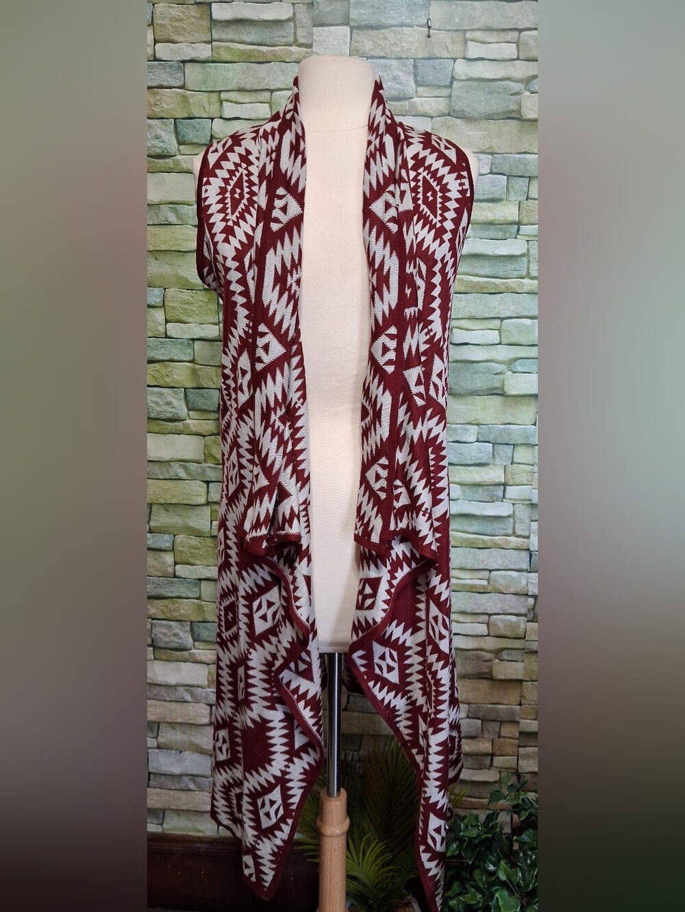 Cato Aztec Open-Front Long Duster Sweater Cardigan